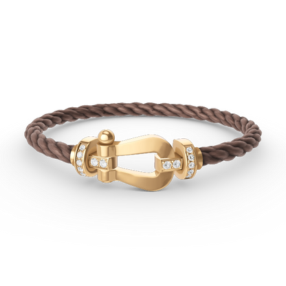 [⭐Aura ]FORCE LARGE HORSESHOE HALF DIAMOND BRACELET GOLD