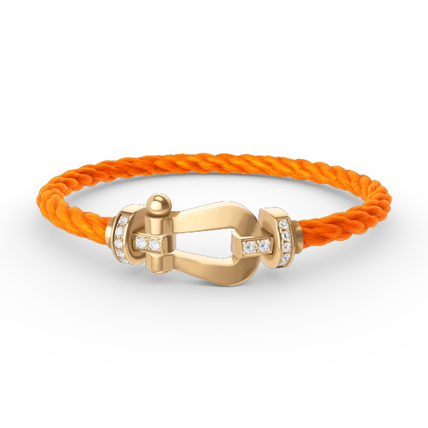 Aura FORCE LARGE HORSESHOE HALF DIAMOND BRACELET GOLD