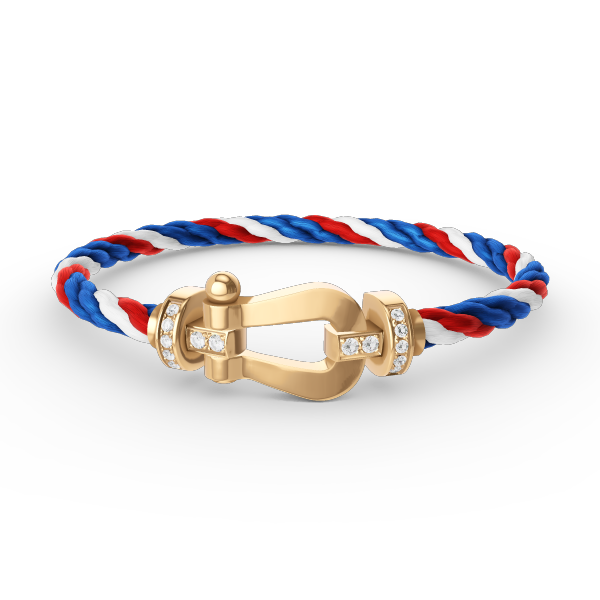 Aura FORCE LARGE HORSESHOE HALF DIAMOND BRACELET GOLD
