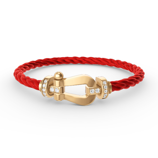 [⭐Aura ]FORCE LARGE HORSESHOE HALF DIAMOND BRACELET GOLD