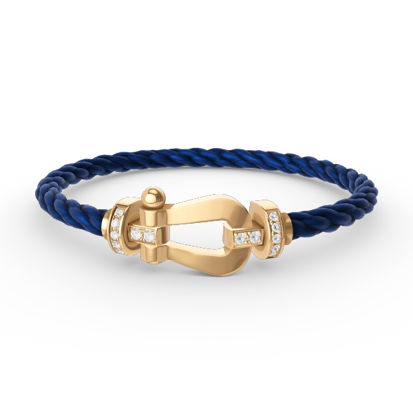 [⭐Aura ]FORCE LARGE HORSESHOE HALF DIAMOND BRACELET GOLD
