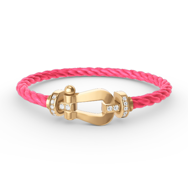 Aura FORCE LARGE HORSESHOE HALF DIAMOND BRACELET GOLD