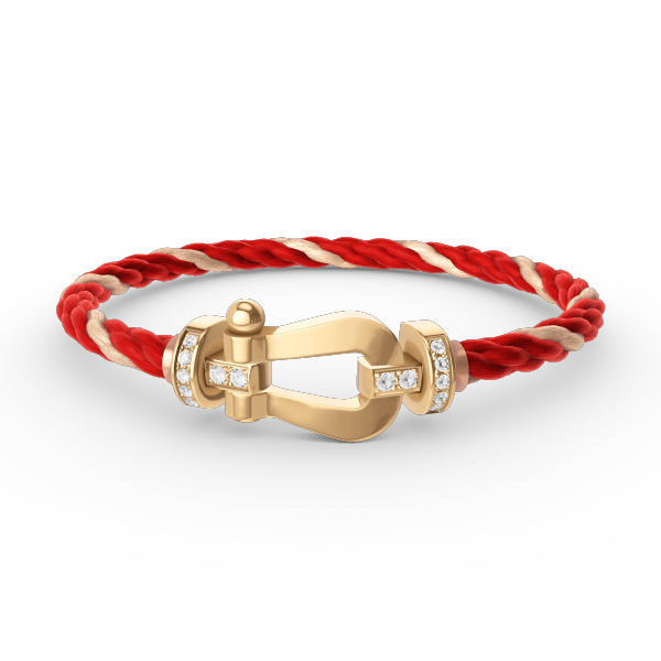 Aura FORCE LARGE HORSESHOE HALF DIAMOND BRACELET GOLD