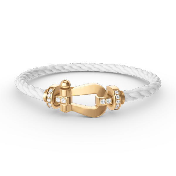 Aura FORCE LARGE HORSESHOE HALF DIAMOND BRACELET GOLD