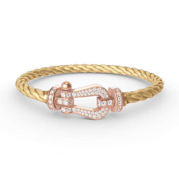 Aura FORCE LARGE HORSESHOE FULL DIAMOND BRACELET ROSE GOLD