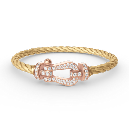 [⭐Aura ]FORCE LARGE HORSESHOE FULL DIAMOND BRACELET ROSE GOLD