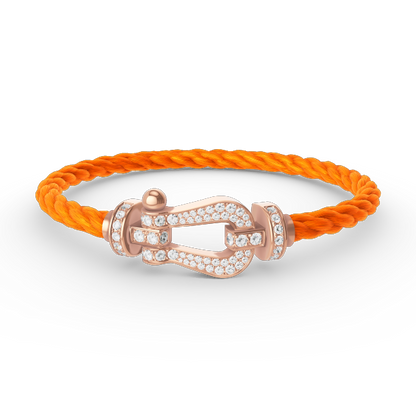 [⭐Aura ]FORCE LARGE HORSESHOE FULL DIAMOND BRACELET ROSE GOLD