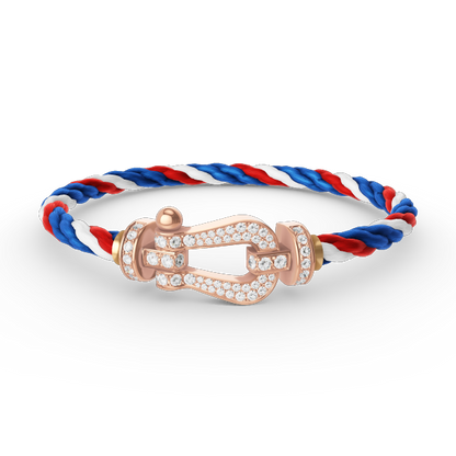 [⭐Aura ]FORCE LARGE HORSESHOE FULL DIAMOND BRACELET ROSE GOLD
