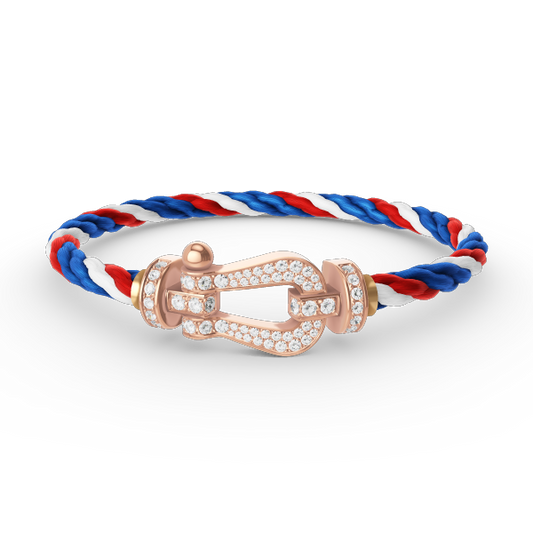[⭐Aura ]FORCE LARGE HORSESHOE FULL DIAMOND BRACELET ROSE GOLD