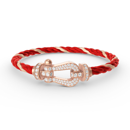 [⭐Aura ]FORCE LARGE HORSESHOE FULL DIAMOND BRACELET ROSE GOLD