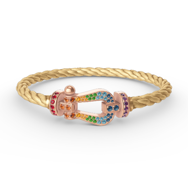 Aura FORCE LARGE HORSESHOE  COLORED DIAMOND BRACELET ROSE GOLD