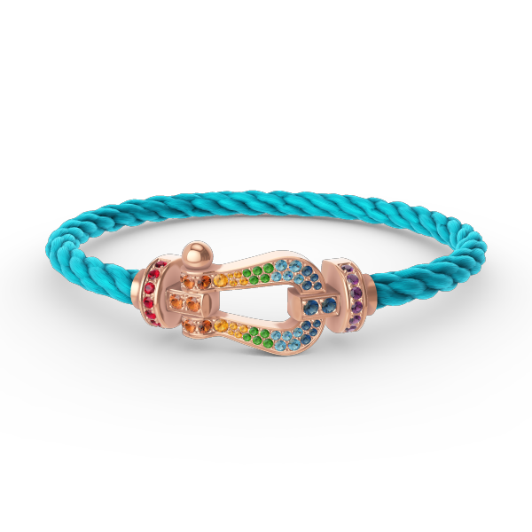 Aura FORCE LARGE HORSESHOE  COLORED DIAMOND BRACELET ROSE GOLD