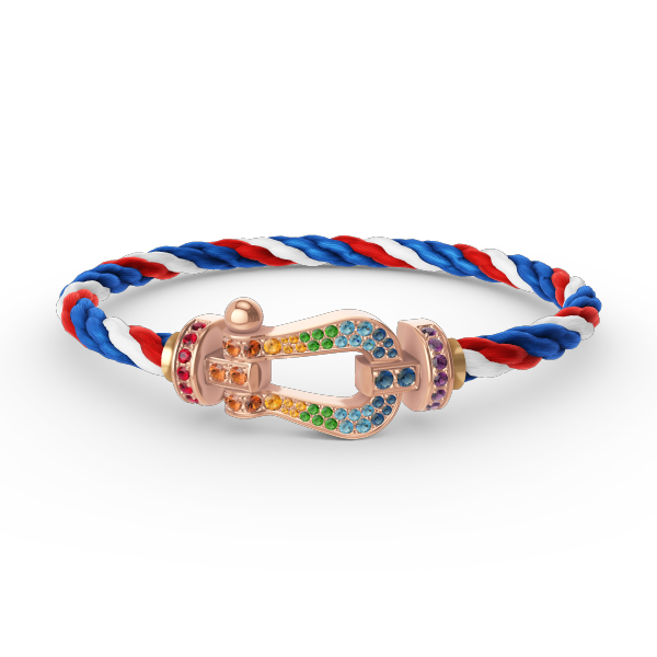 Aura FORCE LARGE HORSESHOE  COLORED DIAMOND BRACELET ROSE GOLD