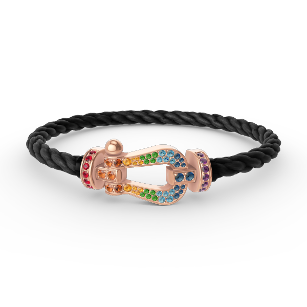 Aura FORCE LARGE HORSESHOE  COLORED DIAMOND BRACELET ROSE GOLD