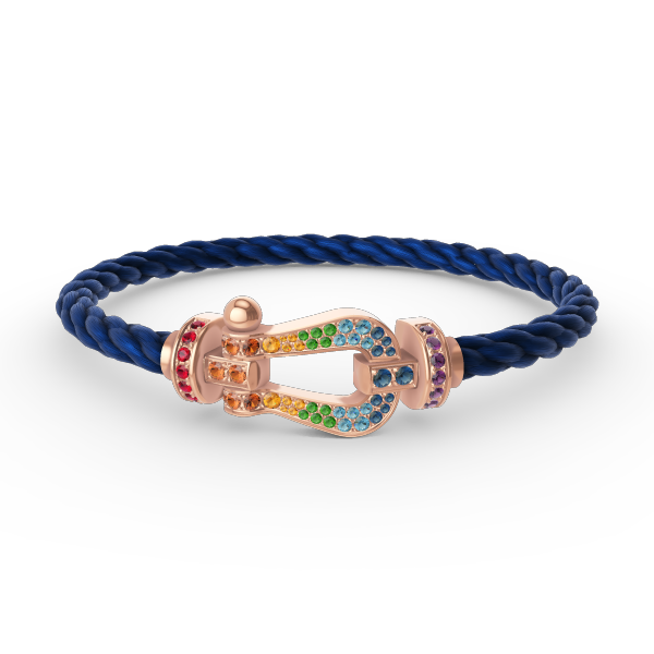 Aura FORCE LARGE HORSESHOE  COLORED DIAMOND BRACELET ROSE GOLD
