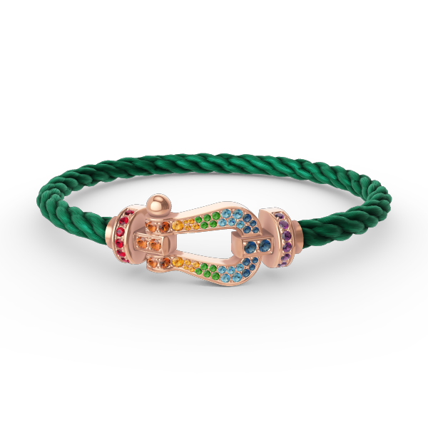 Aura FORCE LARGE HORSESHOE  COLORED DIAMOND BRACELET ROSE GOLD