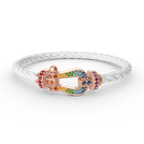 Aura FORCE LARGE HORSESHOE  COLORED DIAMOND BRACELET ROSE GOLD