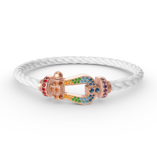 Aura FORCE LARGE HORSESHOE  COLORED DIAMOND BRACELET ROSE GOLD