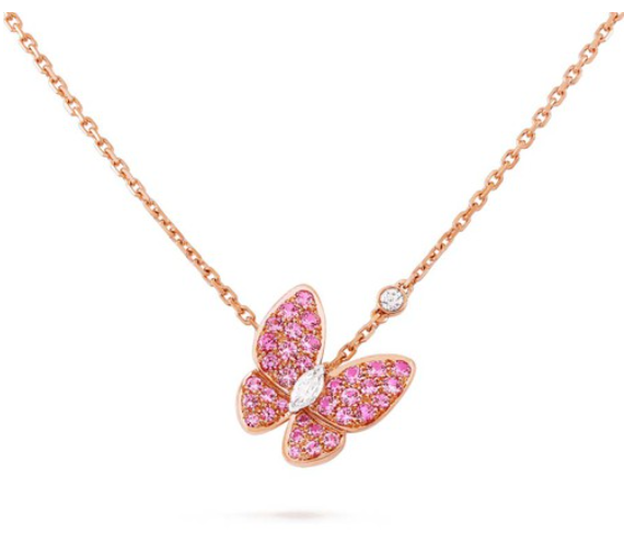 Aura BUTTERFLY RED DIAMOND ROSÉGOLD-HALSKETTE
