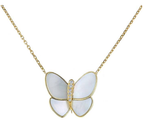 Aura BUTTERFLY GOLD MOP DIAMANT HALSKETTE