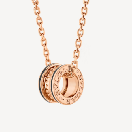 [⭐Veya]ZERO 1 ROCK ANHÄNGER ROSÉGOLD SCHWARZE HALSKETTE