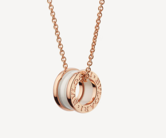 [⭐Veya]ZERO 1 WEISSE KERAMIK ROSÉGOLD HALSKETTE