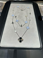 [Aura ] 25 NEW CLOVER 15 MOTIFS PURPLE CHALCEDONY