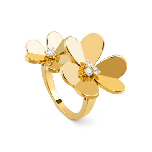 [⭐Aura ]CLOVER COMOS GOLD DIAMOND RING