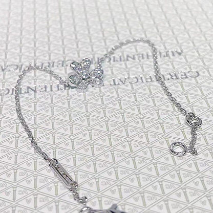 [⭐Aura ]FRIVOLE SILVER FLOWER DIAMOND BRACELET
