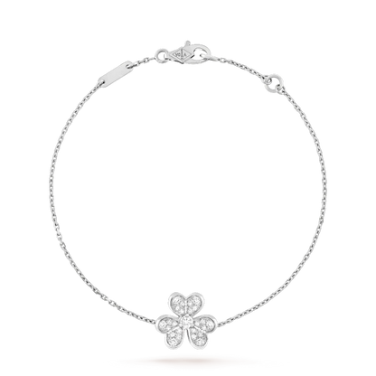 [⭐Aura ]FRIVOLE SILVER FLOWER DIAMOND BRACELET