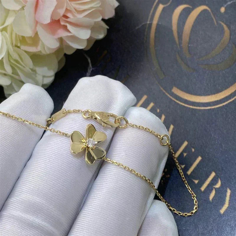 Aura FRIVOLE GOLD FLOWER PINK MALACHITE BRACELET