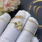 Aura FRIVOLE GOLD FLOWER PINK MALACHITE BRACELET