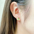 Aura FRIVOLE  FLOWER MALACHITE EARRINGS