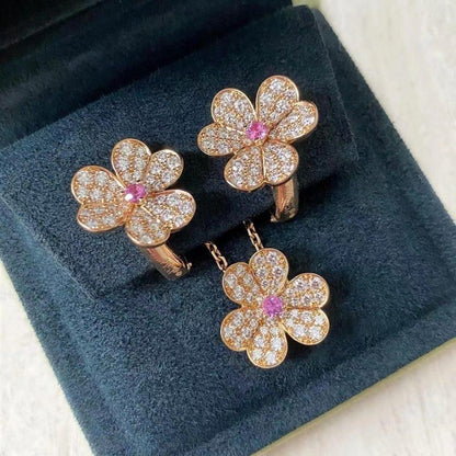 Aura FRIVOLE ROSEGOLD BLUMEN DIAMANT HALSKETTE