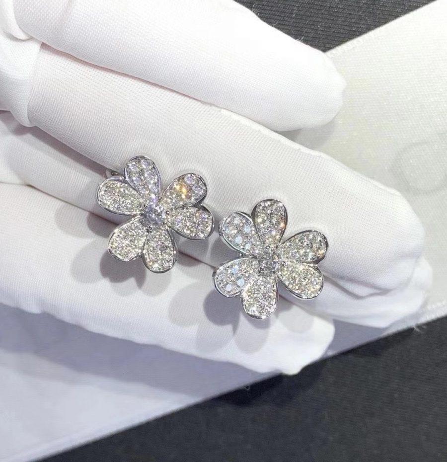 Aura FRIVOLE SILBER BLUMEN DIAMANT OHRRINGE