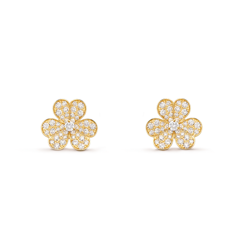 Aura FRIVOLE GOLD BLUMEN DIAMANT OHRRINGE