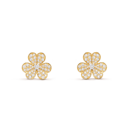 Aura FRIVOLE GOLD BLUMEN DIAMANT OHRRINGE