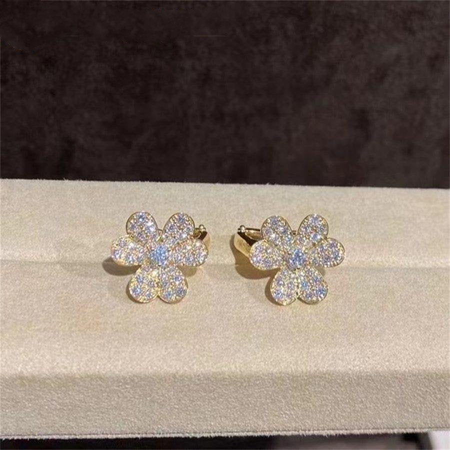 Aura FRIVOLE GOLD BLUMEN DIAMANT OHRRINGE