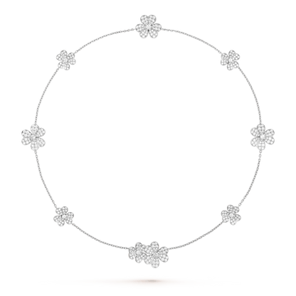 [⭐Aura ]FRIVOLE SILVER 9 FLOWERS NECKLACE