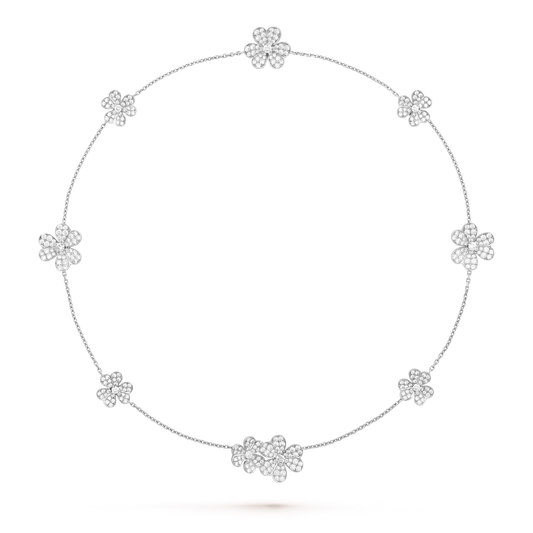 [⭐Aura ]FRIVOLE SILVER 9 FLOWERS NECKLACE