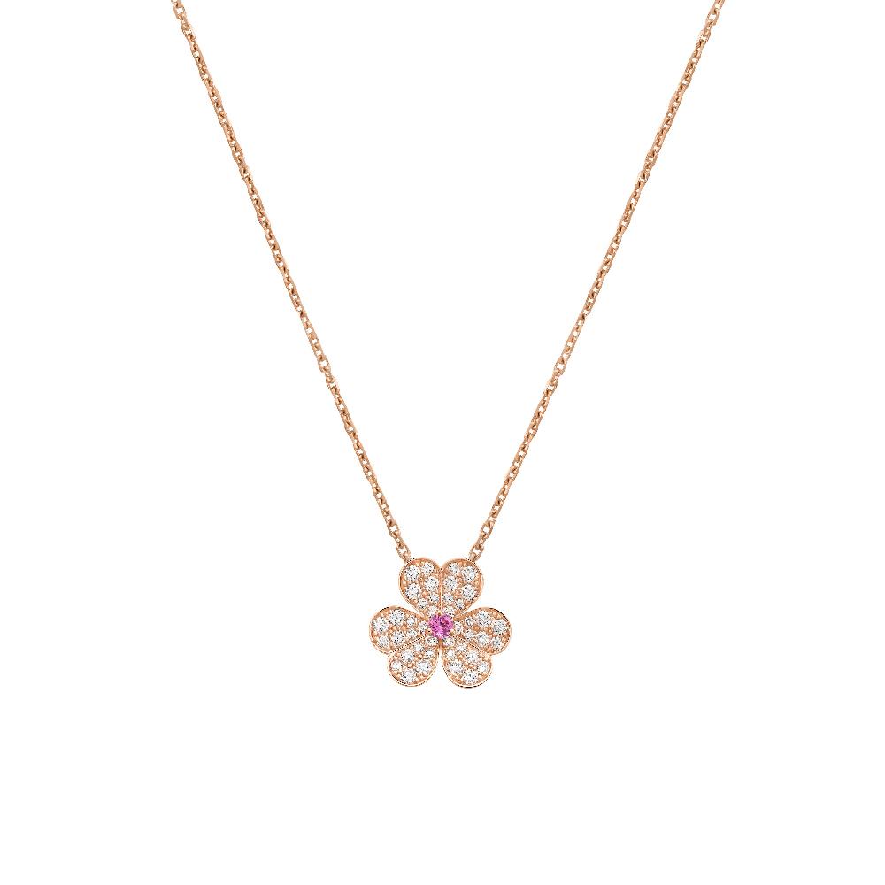 Aura FRIVOLE ROSEGOLD BLUMEN DIAMANT HALSKETTE