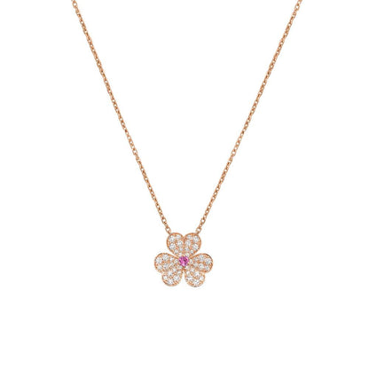 Aura FRIVOLE ROSEGOLD BLUMEN DIAMANT HALSKETTE
