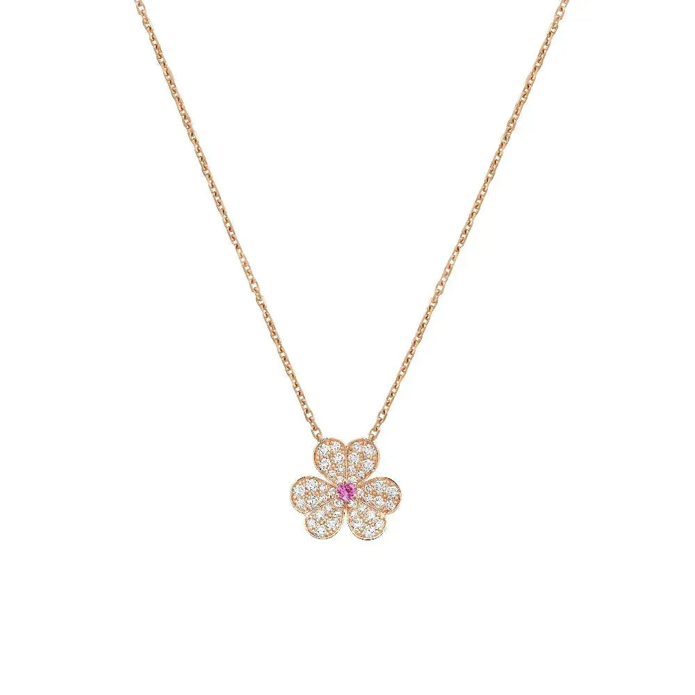 Aura FRIVOLE ROSE GOLD FLOWER DIAMOND NECKLACE
