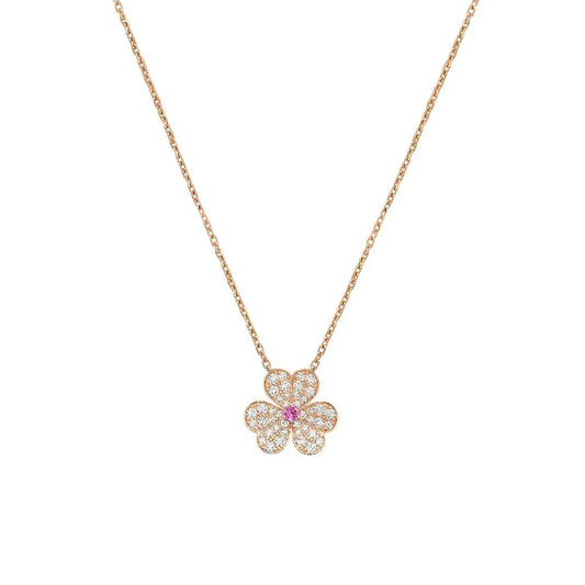 Aura FRIVOLE ROSE GOLD BLUMEN DIAMANT HALSKETTE