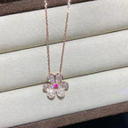 Aura FRIVOLE ROSEGOLD BLUMEN DIAMANT HALSKETTE