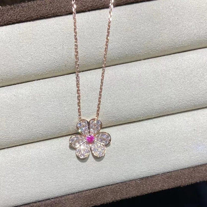 Aura FRIVOLE ROSEGOLD BLUMEN DIAMANT HALSKETTE