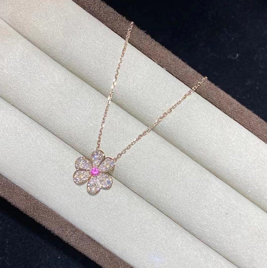Aura FRIVOLE ROSEGOLD BLUMEN DIAMANT HALSKETTE
