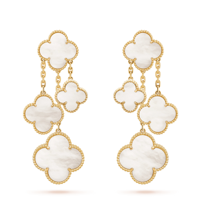 Aura CLOVER OHRRINGE WEISS MOP 4 MOTIVE GOLD