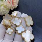 Aura CLOVER EARRINGS WHITE MOP 4 MOTIFS GOLD