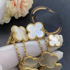 Aura CLOVER EARRINGS WHITE MOP 4 MOTIFS GOLD
